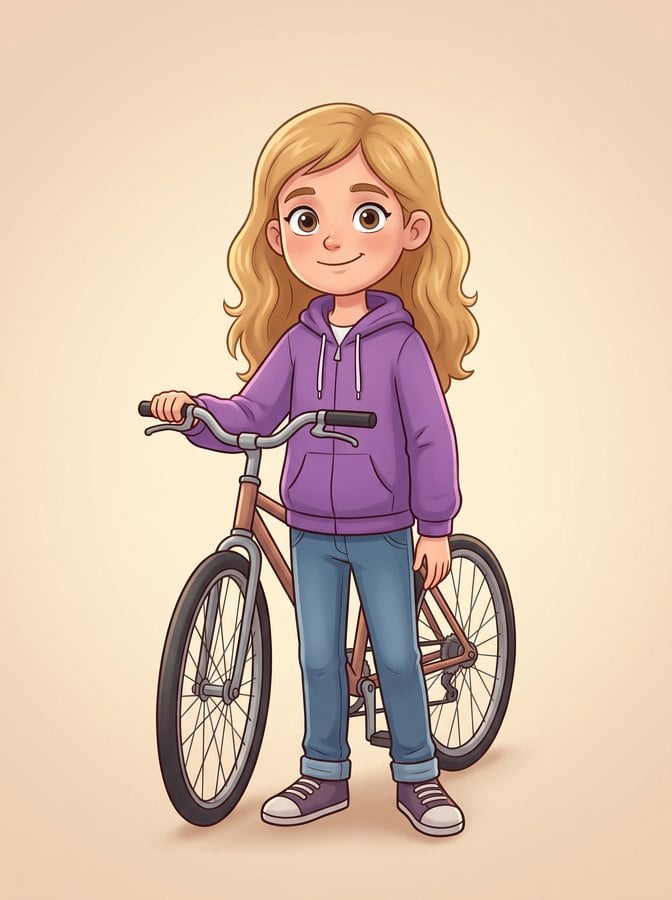 The child riding without a helmet